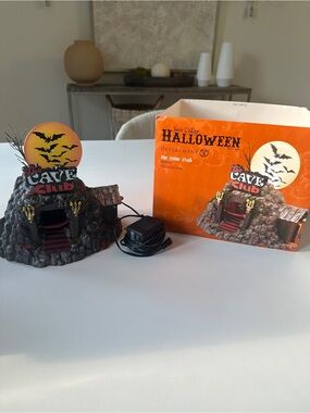 Department 56 The Cave Club Halloween Village Decoration - Brown, Orange, Black